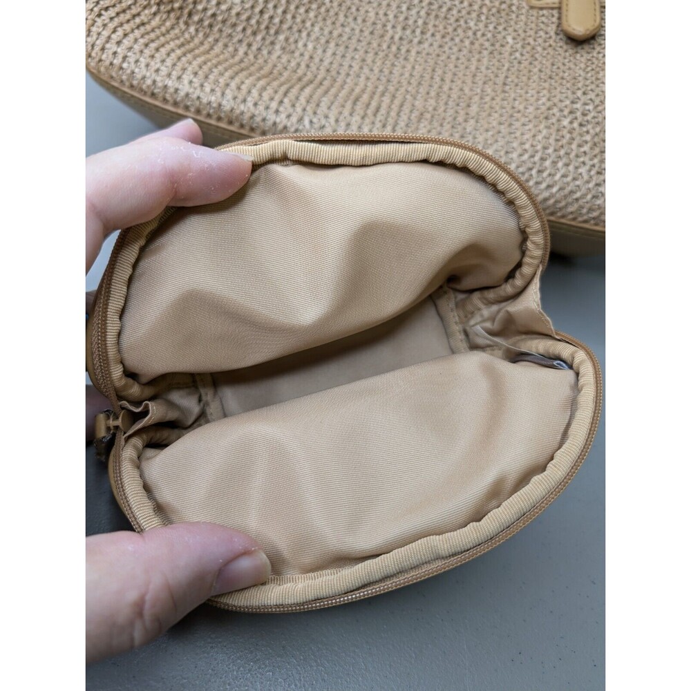 Croft Barrow Satchel Handbag Purse with Cosmetic Bag Tan Neutral Shoulder Bag - Picture 11 of 12